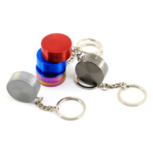 Mini Zinc Alloy Herb Grinder Keychain - 30mm 2-Layer Compact Design